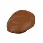 Brown Genuine Leather Flat Cap for Men – Handmade Driving Cap