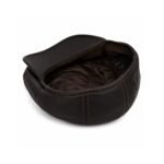 Leather Newsboy Cap for Men – Genuine Sheepskin Flat Cap in Dark Brown